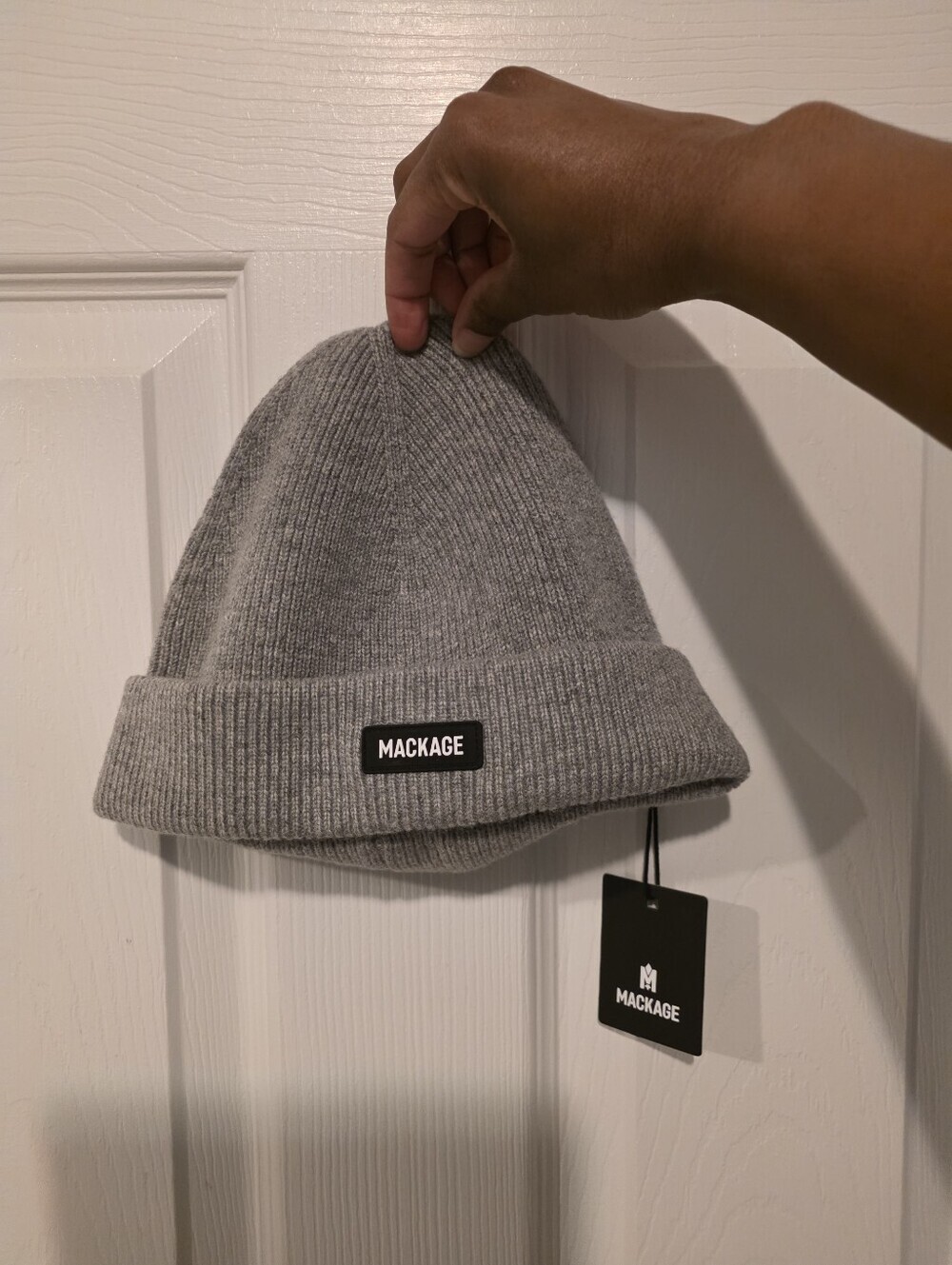 NWT- Unisex Mackage Ribbed Beanie - Gray - Picture 5 of 15